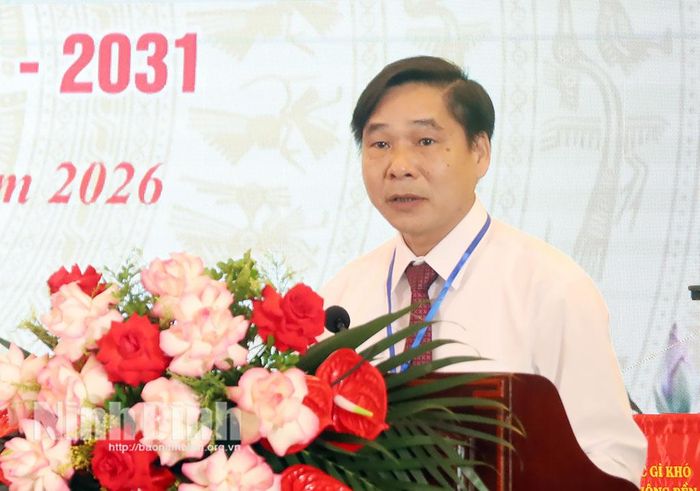 Đồng chí Nguyễn Anh Chức, Ủy viên Ban Thường vụ Tỉnh ủy, Phó Chủ tịch UBND tỉnh phát biểu chỉ đạo Đại hội.