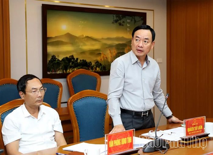 Phó Chủ tịch UBND tỉnh Quách Tất Liêm phát biểu tại hội nghị.