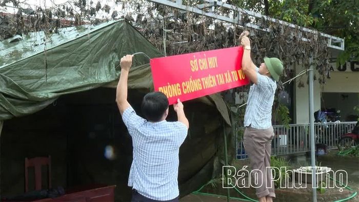 Xã Tu Vũ lập Sở Chỉ huy PCTT để kịp thời xử lý các sự cố phát sinh tại hiện trường.