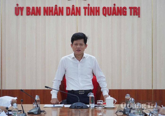 Đồng chí Lê Văn Bảo, Phó Chủ tịch UBND tỉnh phát biểu kết luận tại buổi làm việc - Ảnh: Đ.A