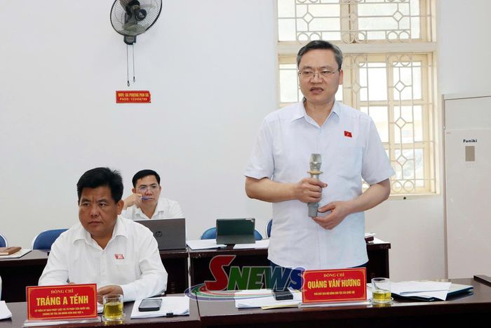 Đồng chí Quàng Văn Hương phát biểu tại chương trình khảo sát.
