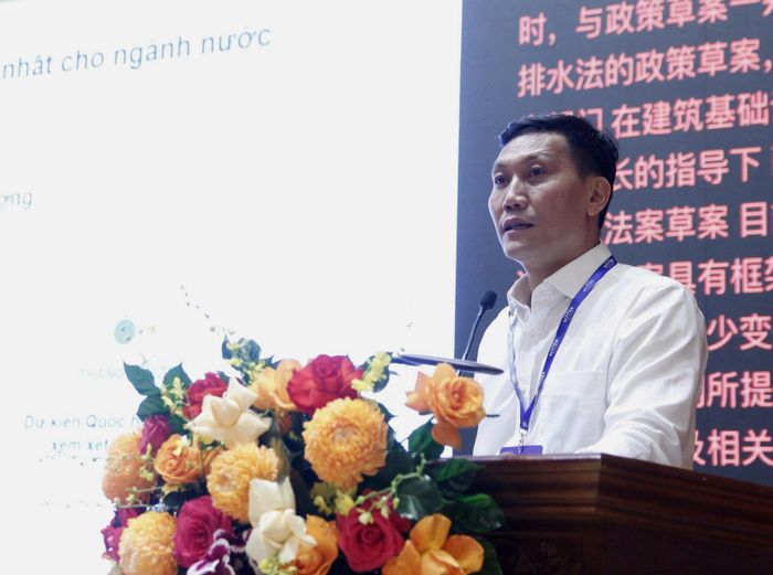 Ông Nguyễn Minh Đức, Trưởng phòng Quản lý cấp thoát nước (Cục Kết cấu hạ tầng xây dựng) đã chia sẻ về nội dung chính của dự thảo Luật Cấp, thoát nước.