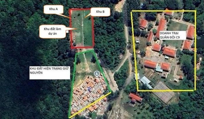 Vị trí khu đất thực hiện Dự án Xây dựng Nhà tang lễ kết hợp lò hỏa thiêu và khu lưu tro cốt huyện Côn Đảo (nay là đặc khu Côn Đảo)