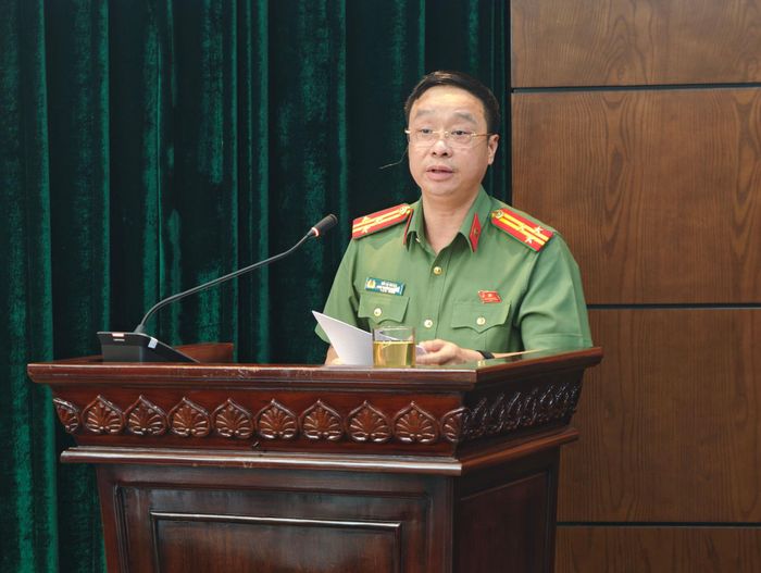 Thượng tá Hồ Lê Quân - Phó Trưởng phòng Tham mưu Công an thành phố Hà Nội đánh giá, kiểm đếm tiến độ