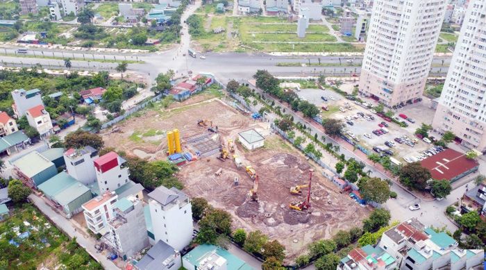 Một dự án nhà ở xã hội đang được đẩy nhanh tiến độ xây dựng tại Hà Nội - Ảnh: MH