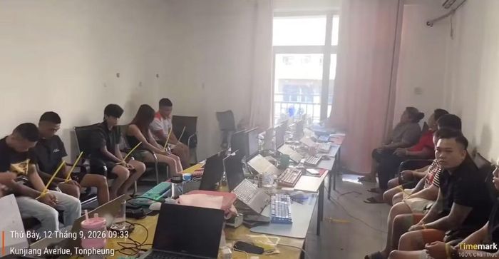 Hiện trường thời điểm Ban chuyên án đột kích.