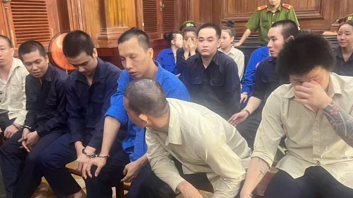 Các bị cáo tại phiên tòa. Ảnh Công an Nhân dân.