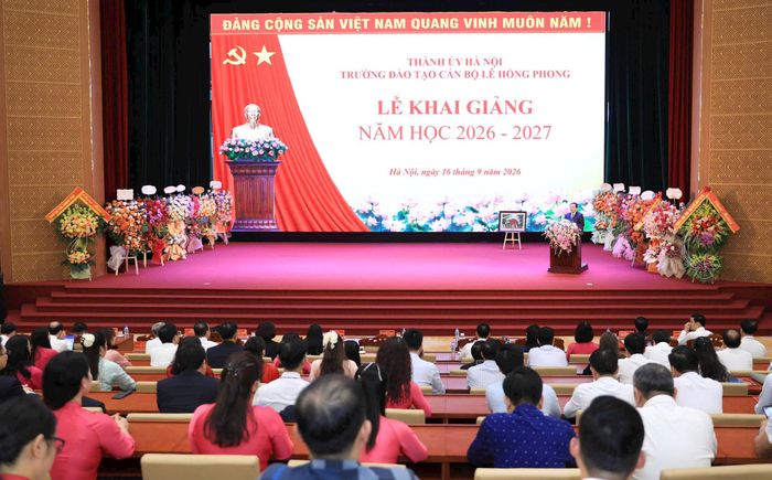 Quang cảnh lễ khai giảng. Ảnh: Quang Thái