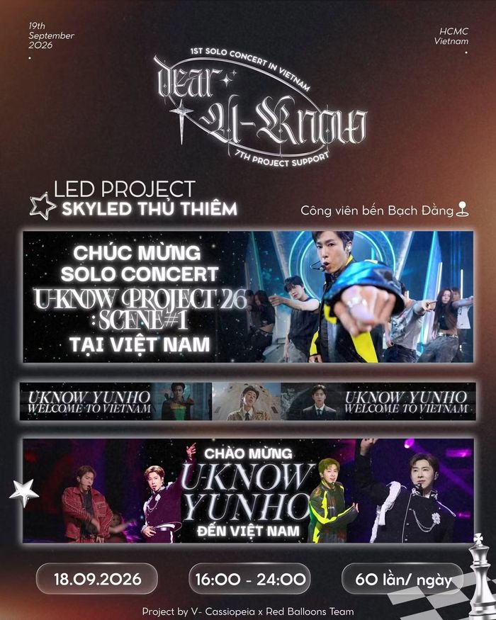 Red Balloons Team hẹn các V-Cass tới SKY LED Thủ Thiêm trong ngày 18/9 để check-in chào mừng Yunho đến Việt Nam. Nguồn: Red Balloons Team.