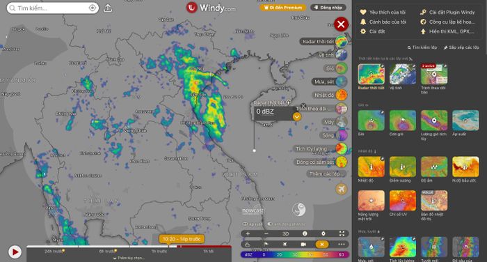  Windy kết hợp nhiều dạng dữ liệu thời tiết một cách trực quan.