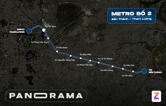  Vị trí ga Bà Quẹo và Phạm Văn Bạch đang được rào chắn thi công. Đồ họa: Phan Nhật. 