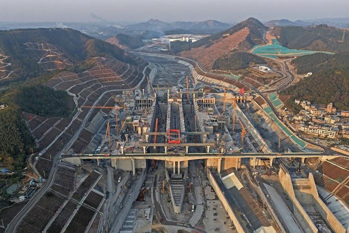Ảnh kênh đào Bình Lục chụp khi đang được xây dựng tại Quảng Tây, Trung Quốc. Ảnh: MspreilsCN/Wikimedia Commons