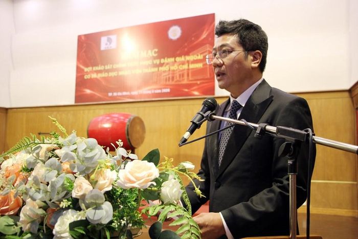 TS.NSND Đỗ Quốc Hưng, Giám đốc Nhạc viện TP.HCM phát biểu