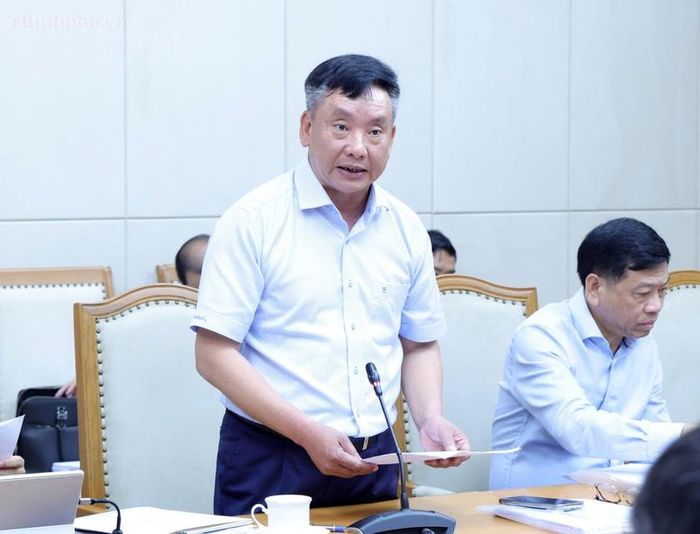 Phó Chủ tịch UBND TP. Hải Phòng Trần Văn Quân báo cáo - Ảnh: chinhphu.vn/Gia Huy