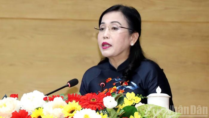 Chủ nhiệm Ủy ban Khoa học, Công nghệ và Môi trường của Quốc hội Nguyễn Thanh Hải phát biểu tại hội nghị. (Ảnh: THIÊN VƯƠNG)