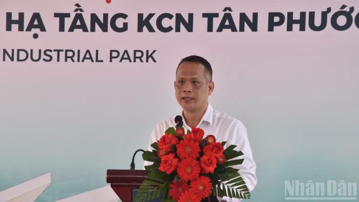 Giám đốc Công ty cổ phần IDICO Tiền Giang Nguyễn Hồng Hải phát biểu tại buổi lễ.