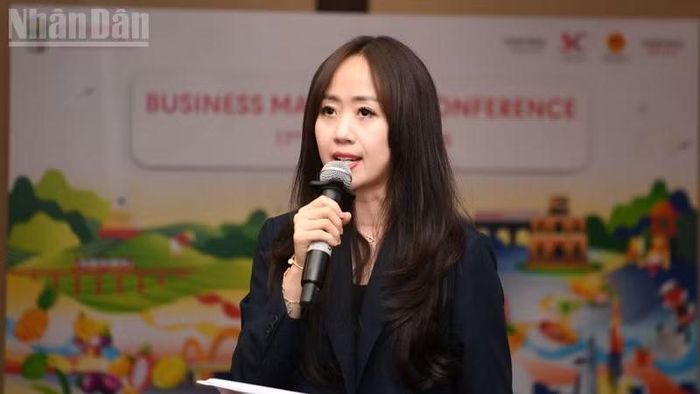 Phó Vụ trưởng Vụ Phát triển thị trường nước ngoài và thương mại đa biên, Bộ Công thương Võ Hồng Anh. (Ảnh: MINH THẮNG)
