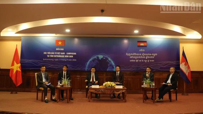 Diễn đàn xúc tiến đầu tư Việt Nam-Campuchia 2026 tại Battambang mang tới nhiều thông tin bổ ích về tình hình đầu tư kinh doanh cũng như tiềm năng và cơ hội đầu tư tại Tây Bắc Campuchia. (Ảnh: HUY VŨ)