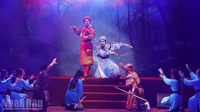Trích đoạn vở Khúc tráng ca thành Gia Định của Nhà hát Cải lương Trần Hữu Trang. (Ảnh: LINH BẢO)