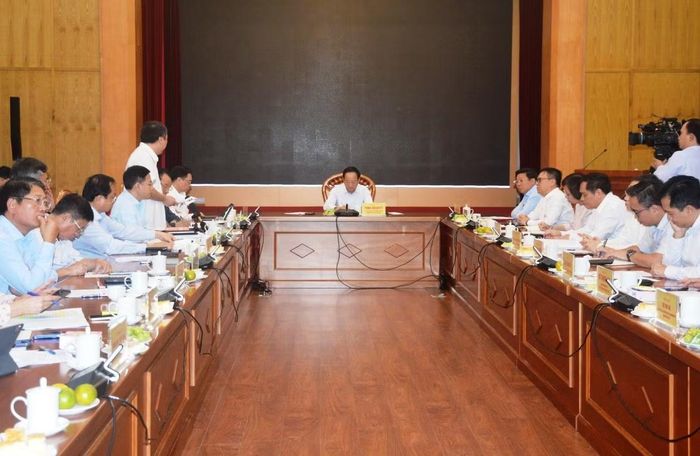 Quang cảnh buổi làm việc. (Ảnh: ĐÔNG HÀ)