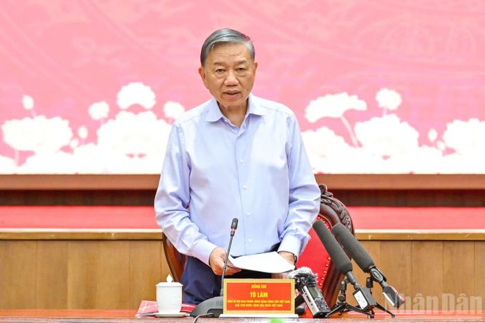 Tổng Bí thư, Chủ tịch nước Tô Lâm phát biểu tại cuộc họp Thường trực Ban Chỉ đạo Trung ương về phòng, chống tham nhũng, lãng phí, tiêu cực. (Ảnh: Thủy Nguyên)