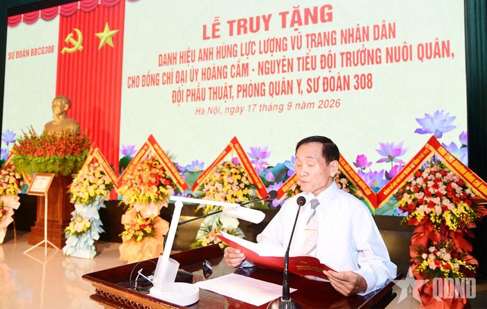 Đại diện thân nhân đồng chí Hoàng Cầm cảm ơn sự quan tâm của Đảng, Nhà nước, Quân đội, đơn vị.