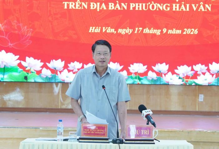 Phó Bí thư Thành ủy Đà Nẵng Ngô Xuân Thắng phát biểu chỉ đạo tại buổi làm việc.