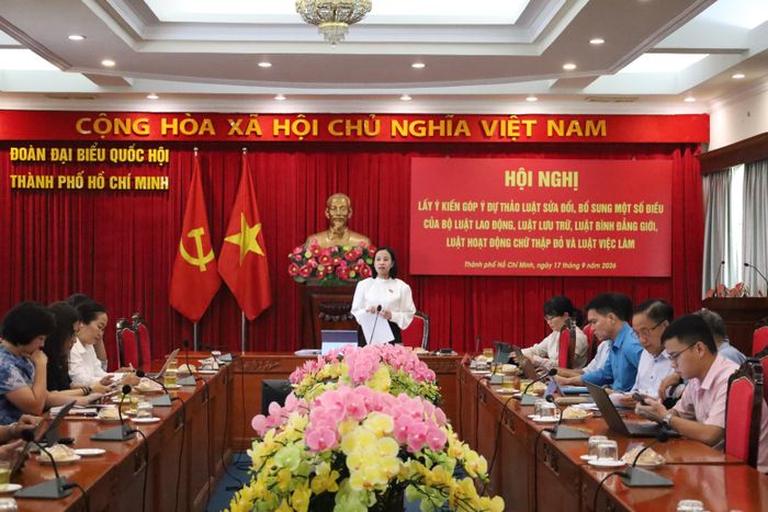 Đồng chí Võ Ngọc Thanh Trúc phát biểu tại hội nghị