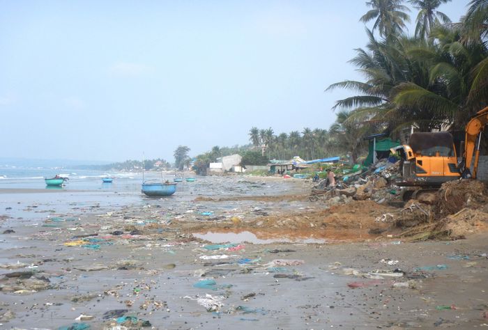  Các khách sạn, resort ở Mũi Né tham gia dọn rác. Ảnh: TIẾN THẮNG 