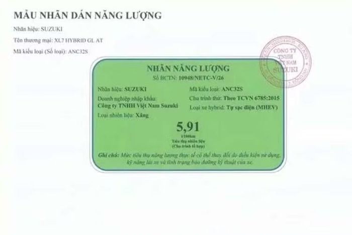 Đây có thể là dấu hiệu cho thấy phiên bản mới của XL7 sắp ra mắt thị trường Việt Nam. Theo thông tin được đăng tải trên trang web của Cục Đăng kiểm Việt Nam, Suzuki XL7 Hybrid GL AT có mức tiêu thụ nhiên liệu là 5,91 lít/100 km. Con số tương ứng của Suzuki XL7 Hybrid GLX+ AT là 5,85 lít/100 km.