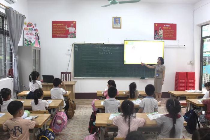 Học sinh tại Phân hiệu Trường Tiểu học Trưng Vương, phường Phan Đình Phùng, tỉnh Thái Nguyên.