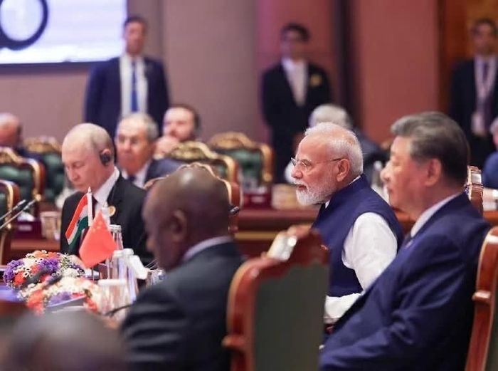 Thủ tướng Ấn Độ Narendra Modi phát biểu trong ngày thứ hai của Hội nghị thượng đỉnh BRICS tại New Delhi, ngày 13/9. (Ảnh: Getty Images)