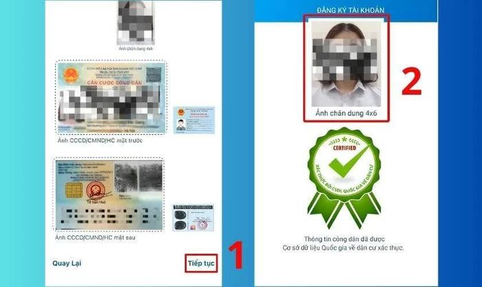 Tiếp theo, chụp và tải lên ảnh cá nhân cùng mặt trước, mặt sau CCCD/CMND.