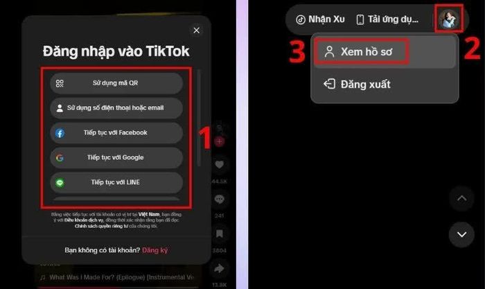 Mở trang cá nhân TikTok.