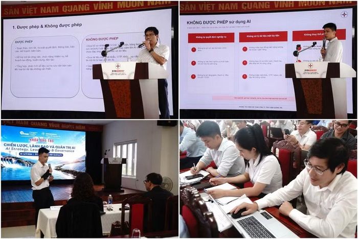 CBCNV Công ty trao đổi, phân tích tình huống ứng dụng AI trong quản lý vận hành và bảo trì thiết bị thủy điện.