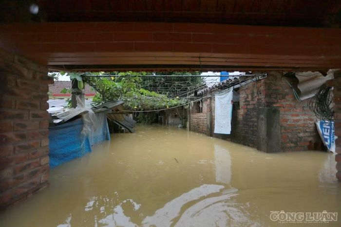 Trong khi đó, nước lũ đã tràn vào nhiều ngôi nhà, gây ngập sâu bên trong.