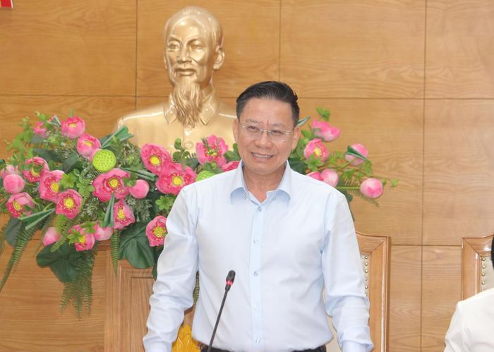 Thứ trưởng Bộ Tư pháp Nguyễn Thanh Ngọc phát biểu kết luận chương trình làm việc (Ảnh: Thiên Ý).