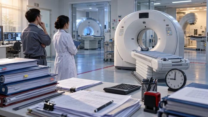 Một hệ thống MRI có giá mua thấp nhưng sử dụng vật tư độc quyền, linh kiện đắt hoặc thường xuyên hỏng hóc chưa chắc mang lại hiệu quả kinh tế. Ảnh đồ hoạ L.N