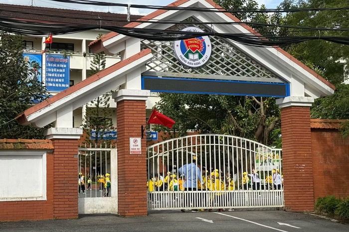 Trường Tiểu học Trưng Vương, nơi gần khu vực tổ chức cưỡng chế thi hành án.