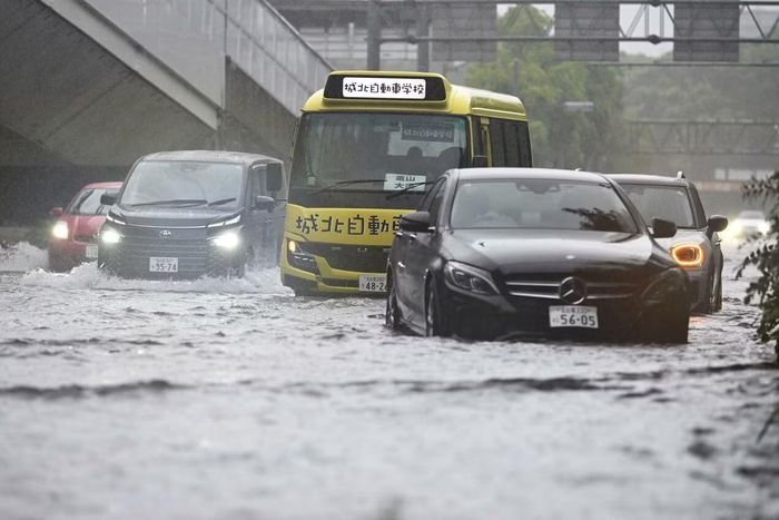  Một con đường tại Nagoya bị ngập sau trận mưa lớn hồi tháng 8. 