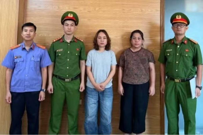 Các đối tượng tại cơ quan điều tra. Ảnh CAHN