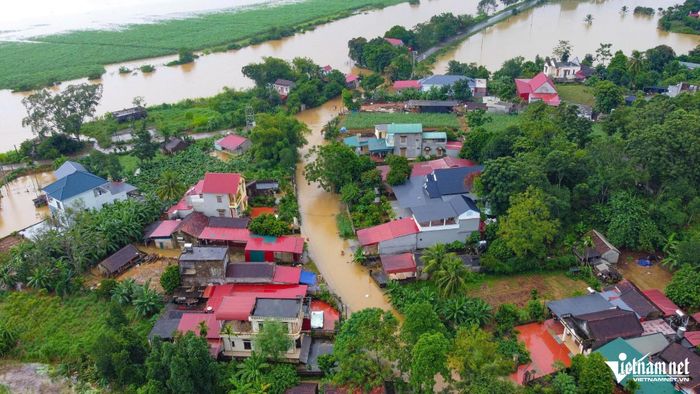 Một khu vực tại xã Kim Tân bị ngập lụt. Ảnh: Lê Dương