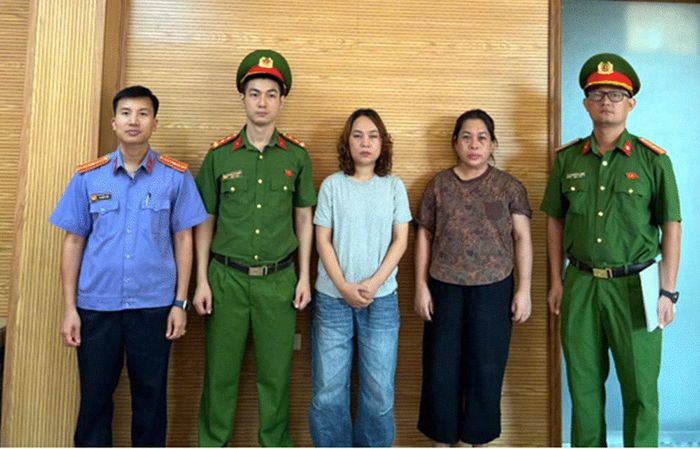 Hai đối tượng phạm tội bị cơ quan chức năng khởi tố. Ảnh: CACC