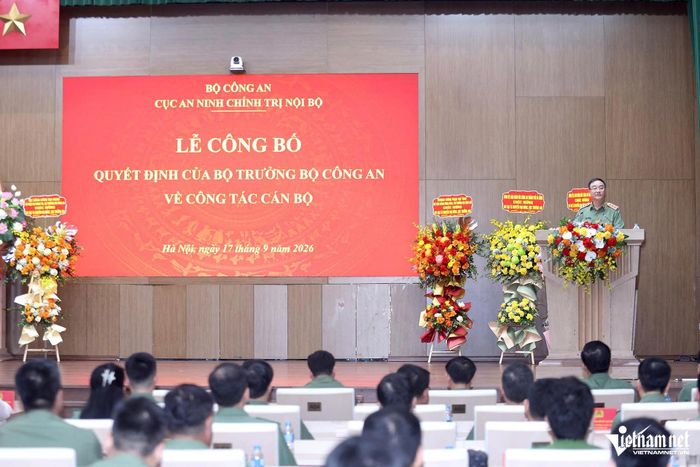 Thượng tướng Phạm Thế Tùng, Thứ trưởng Bộ Công an phát biểu tại buổi lễ. Ảnh: K.H