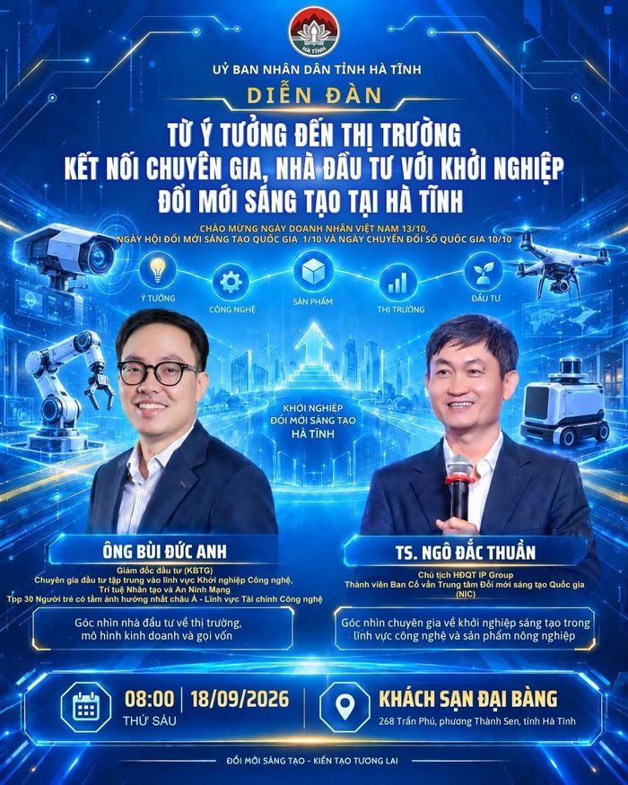 Hà Tĩnh chuẩn bị tổ chức diễn đàn kết nối chuyên gia, nhà đầu tư với khởi nghiệp ĐMST.