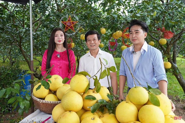 Lãnh đạo Sở Công thương Hà Tĩnh cùng tham gia phiên Mega Live tại xã Phúc Trạch.