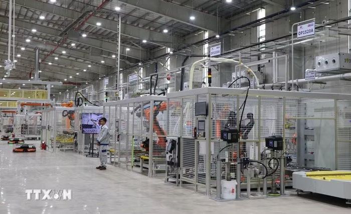 Nhà máy sản xuất và chế tạo động cơ Yuchai của Công ty Cổ phần Kim Long Motor. (Ảnh: Nguyên Lý/TTXVN)