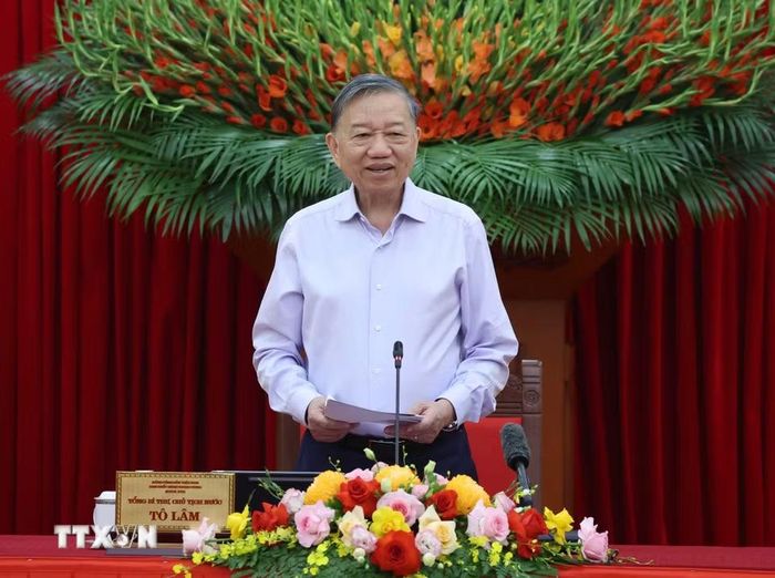 Tổng Bí thư, Chủ tịch nước Tô Lâm phát biểu. (Ảnh: Thống Nhất/TTXVN)
