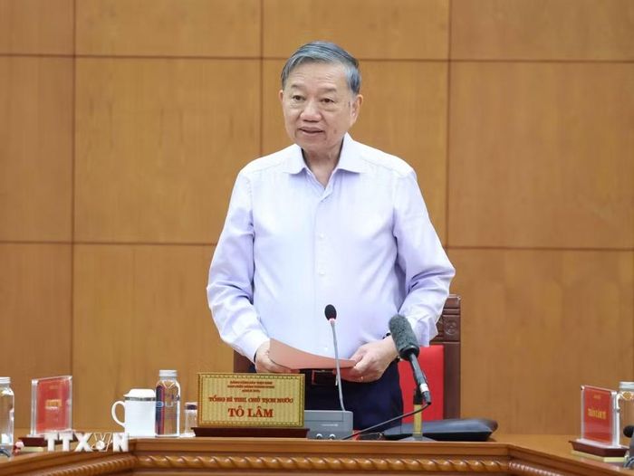 Tổng Bí thư, Chủ tịch nước Tô Lâm phát biểu chỉ đạo. (Ảnh: Thống Nhất/TTXVN)