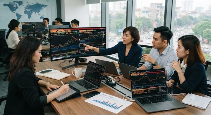 Chứng khoán Việt Nam khá vững vàng trước thông tin Fed tăng lãi suất. Ảnh minh họa do AI tạo